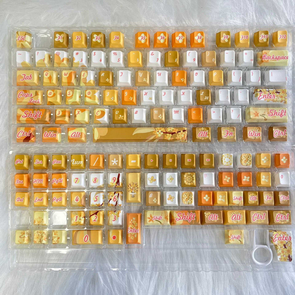 Summer theme keycaps pbt sublimation moa keycaps