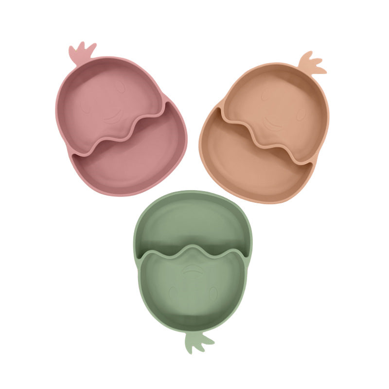 Mengqu chick baby silicone plate reinforced and anti-drop