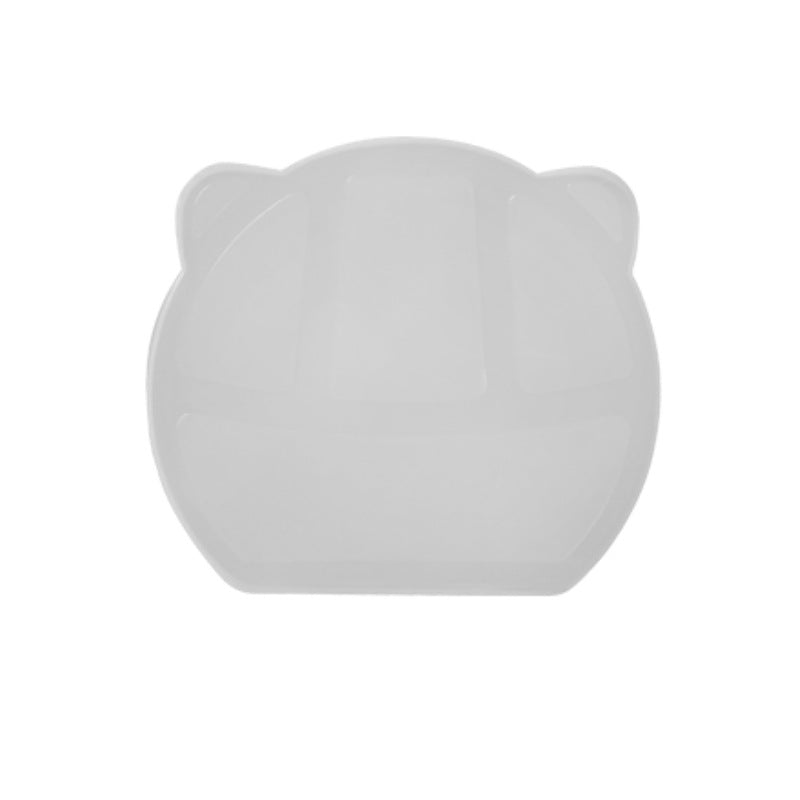 Baby smiley face silicone grid plate portable integrated