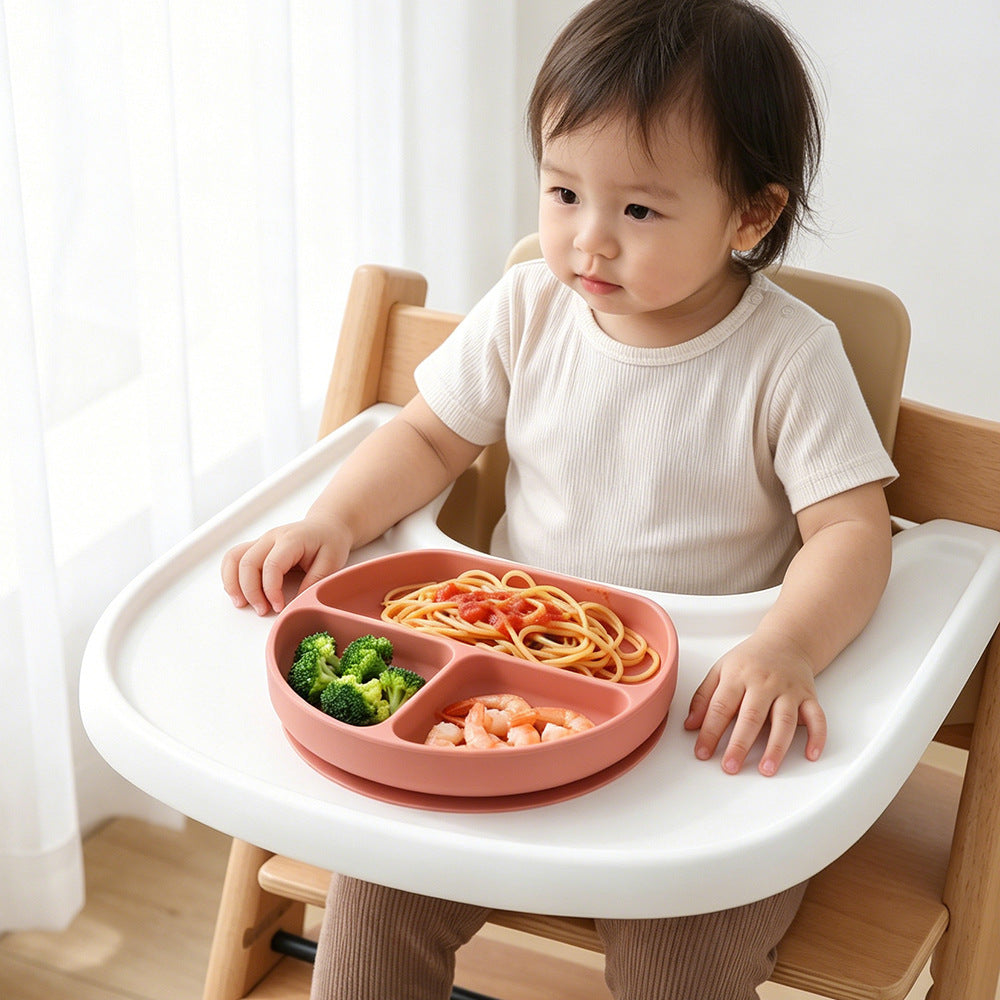 Baby Silicone Plate Children's Suction Cup Integrated Supplementary Food Bowl