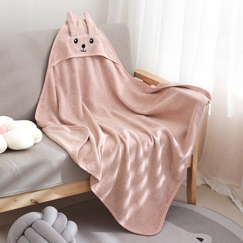 Baby bath towel cotton 32 strands no hair shedding cape with hat