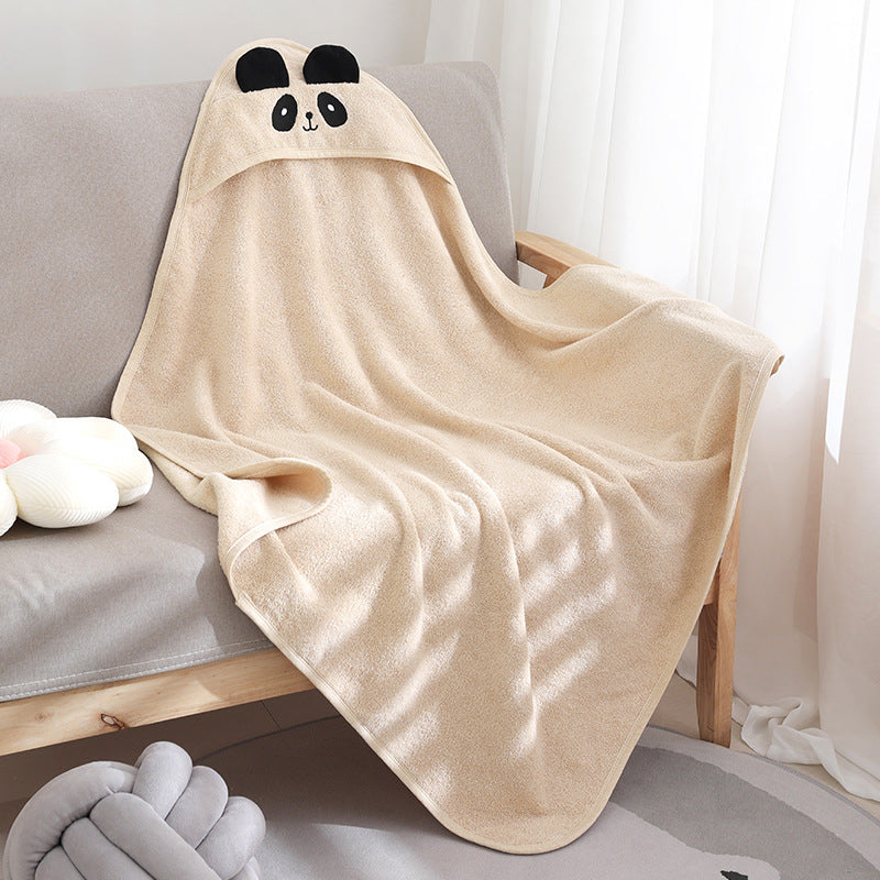 Baby bath towel cotton 32 strands no hair shedding cape with hat