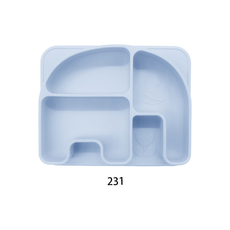 Cartoon children's silicone food supplement plate anti-drop plate