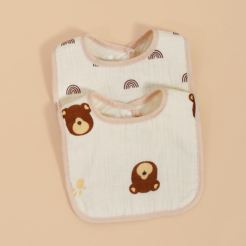 Six-layer cotton gauze baby saliva towel