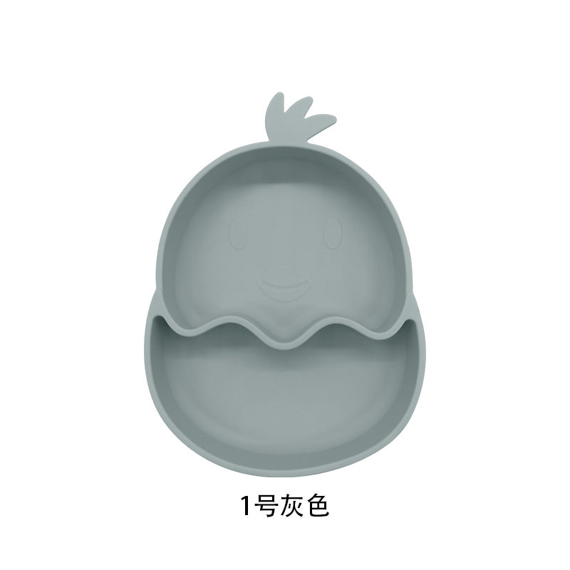 Mengqu chick baby silicone plate reinforced and anti-drop
