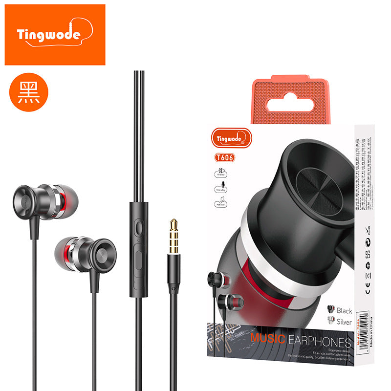 High-quality wired earphones 3.5mm with earplugs for noise reduction