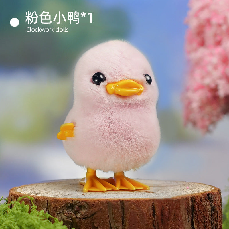 The bouncing chick will walk the toy plush bouncing duck