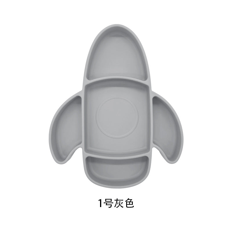 Silicone baby eating training grid plate anti-drop plate