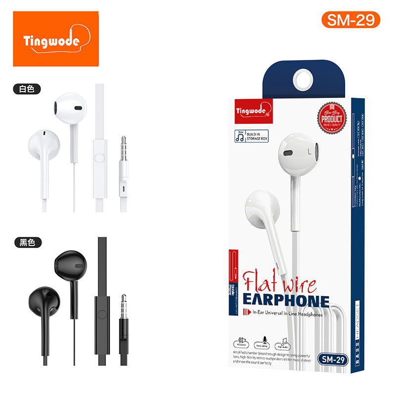 High-quality wired earphones 3.5mm with earplugs for noise reduction