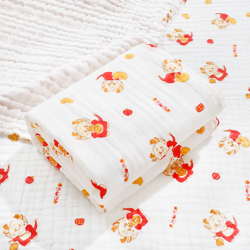 Newborn baby bath towel Six layers of pure cotton gauze bath towel Class A soft