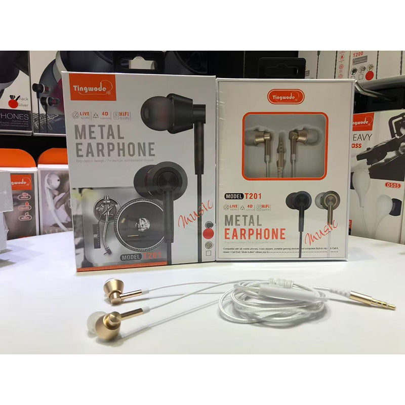 High-quality wired earphones 3.5mm with earplugs for noise reduction