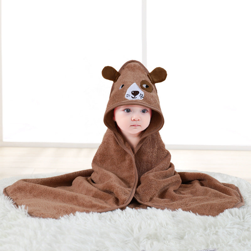 Baby bath towel cotton 32 strands no hair shedding cape with hat