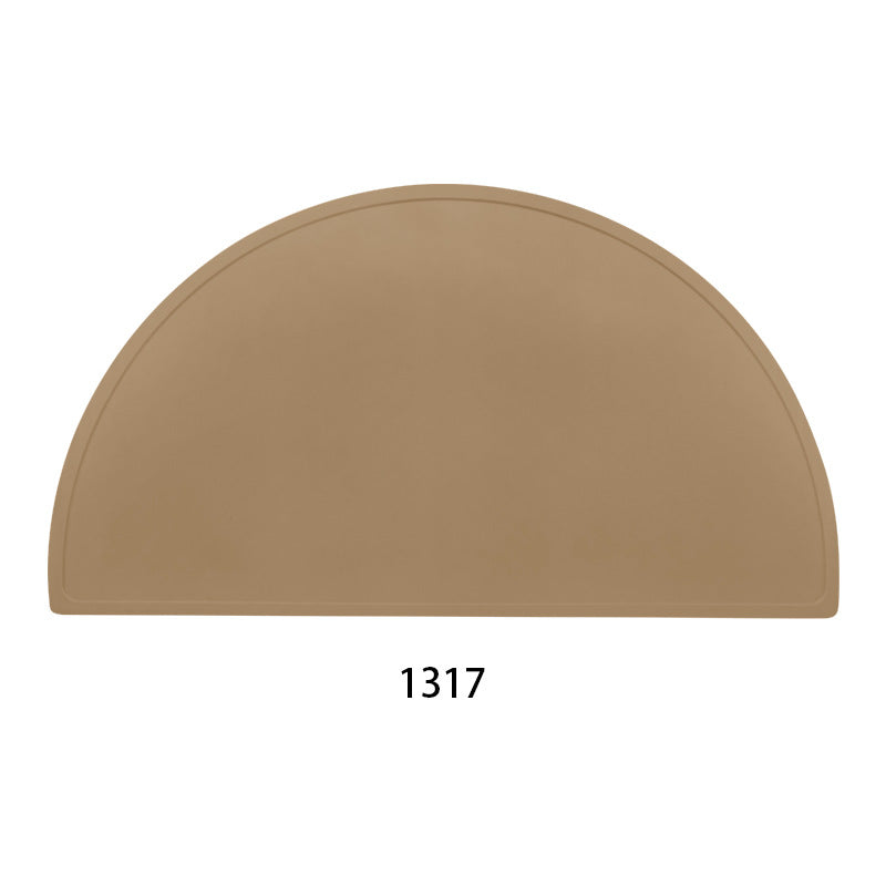 Food grade silicone semicircular placemat waterproof and non-slip