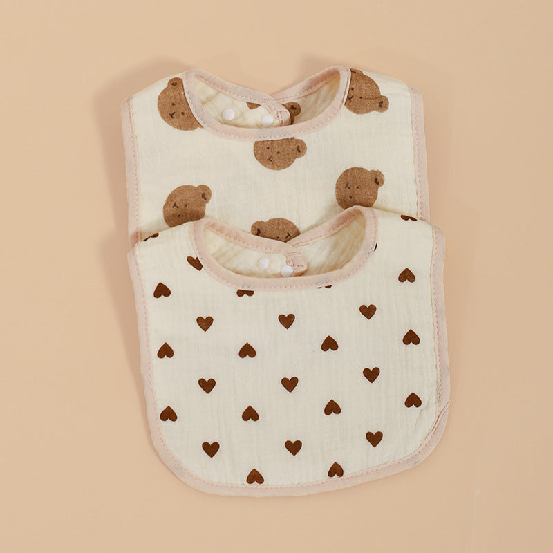 Six-layer cotton gauze baby saliva towel