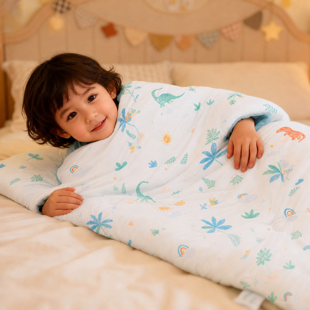 Children's sleeping bag anti-kick quilt thickened integrated