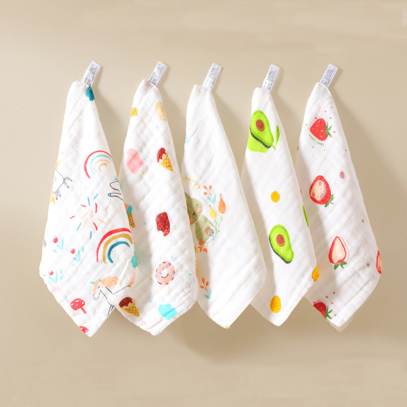 High-density pure cotton square seersucker square towel six layers