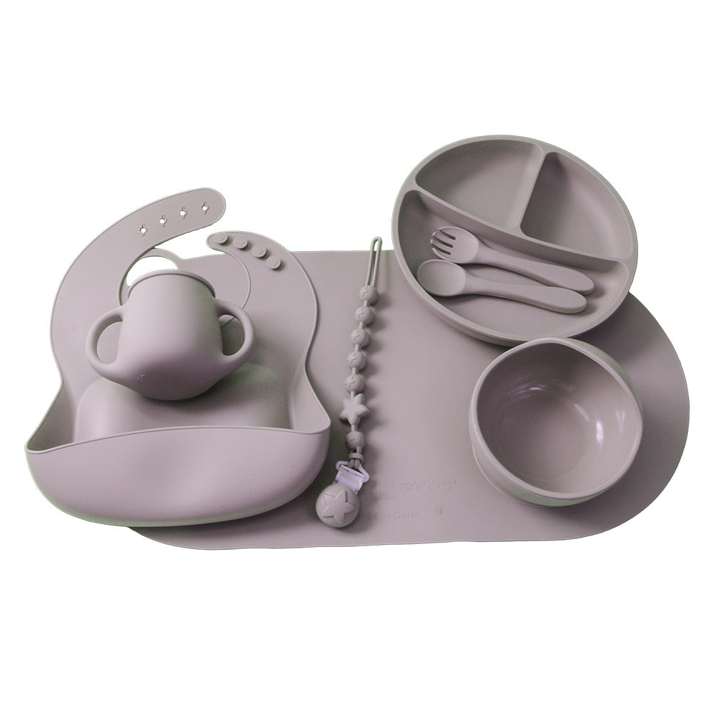 Baby feeding tableware silicone tableware set