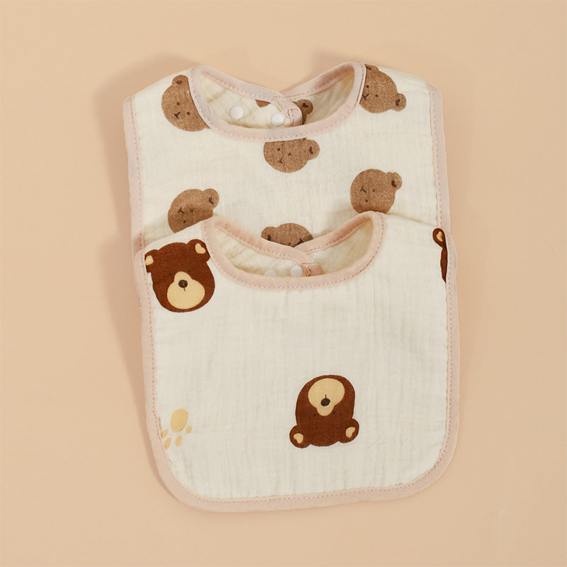 Six-layer cotton gauze baby saliva towel