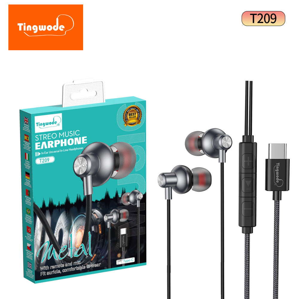Headphones wired type-c high fidelity high sound quality fully compatible