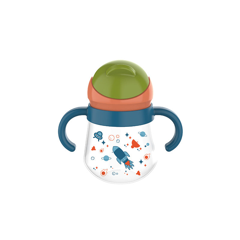 Children's handle learning cup, infant straw cup