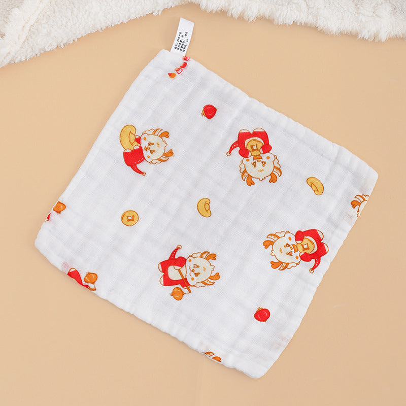 High-density pure cotton square seersucker square towel six layers