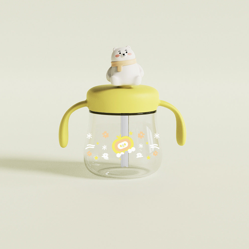 Cute doll drinking cup baby will carry the handle