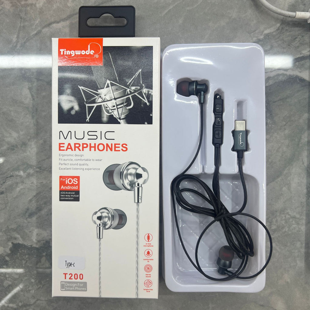 Type-C Wired Headphones High Quality Half-In-Ear