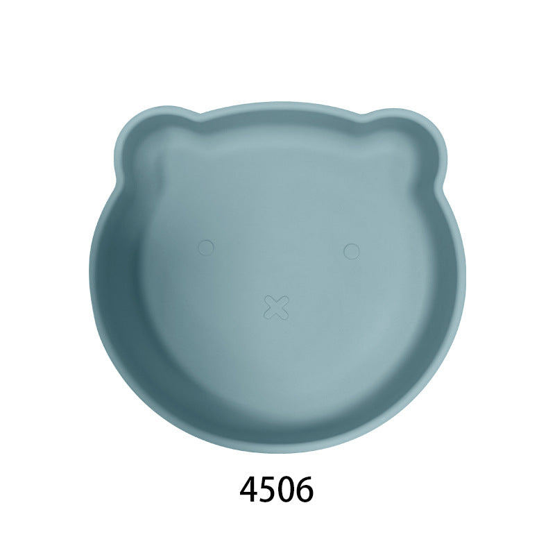 Baby food supplement bear dinner plate food grade silicone anti-drop