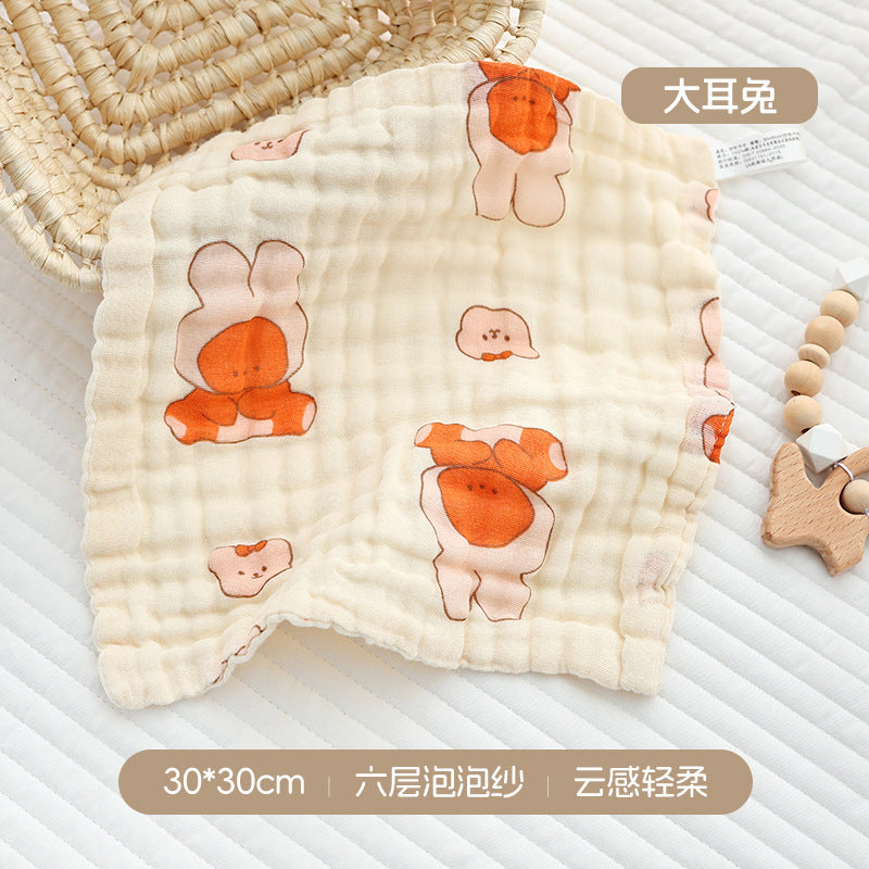 High-density pure cotton square seersucker square towel six layers