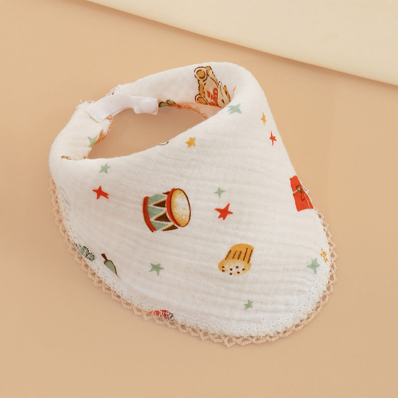 Cotton baby saliva towel printed children's bib