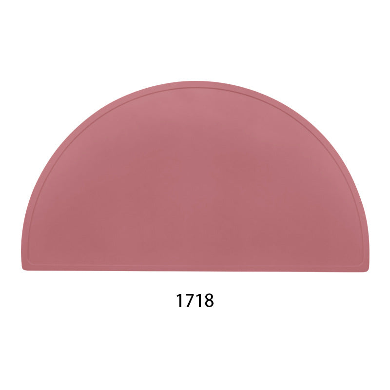 Food grade silicone semicircular placemat waterproof and non-slip