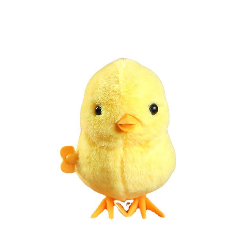 The bouncing chick will walk the toy plush bouncing duck