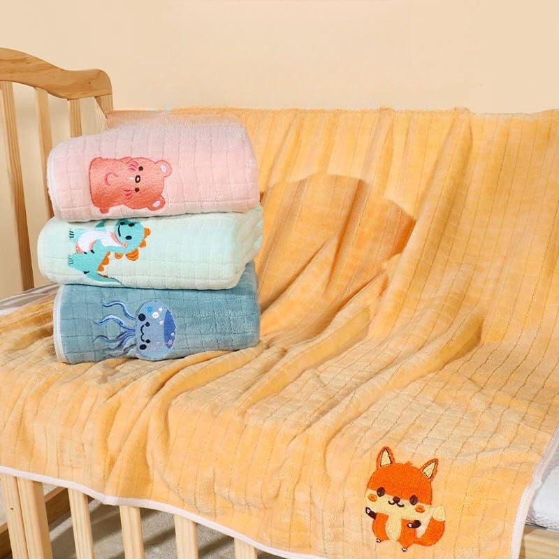 Baby bath towel Children's super soft absorbent bath quick-drying towel