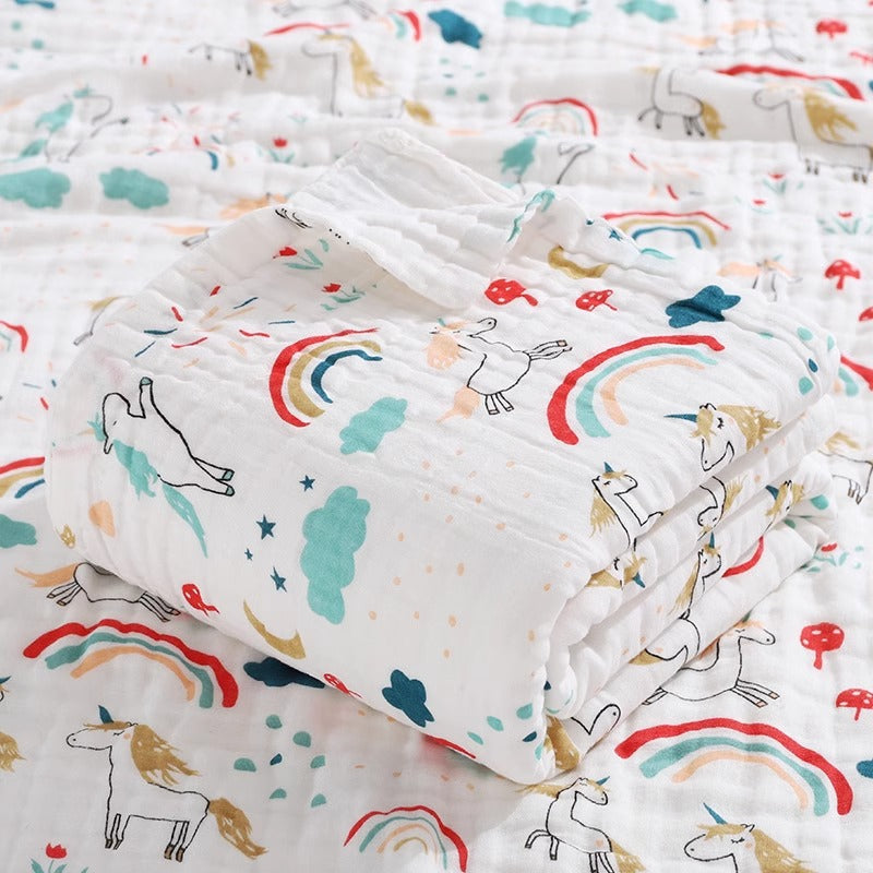 Newborn baby bath towel Six layers of pure cotton gauze bath towel Class A soft