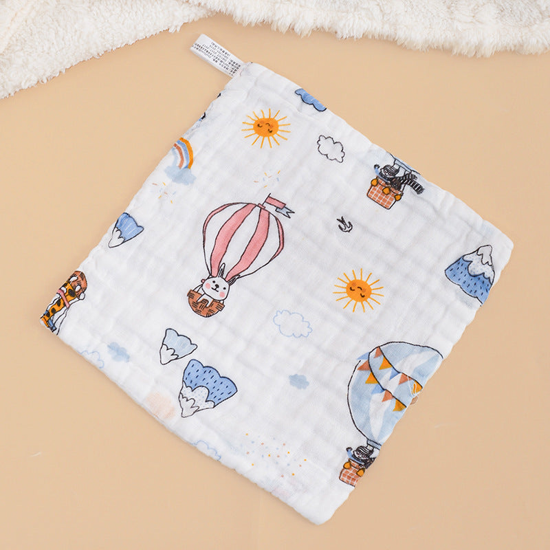 High-density pure cotton square seersucker square towel six layers
