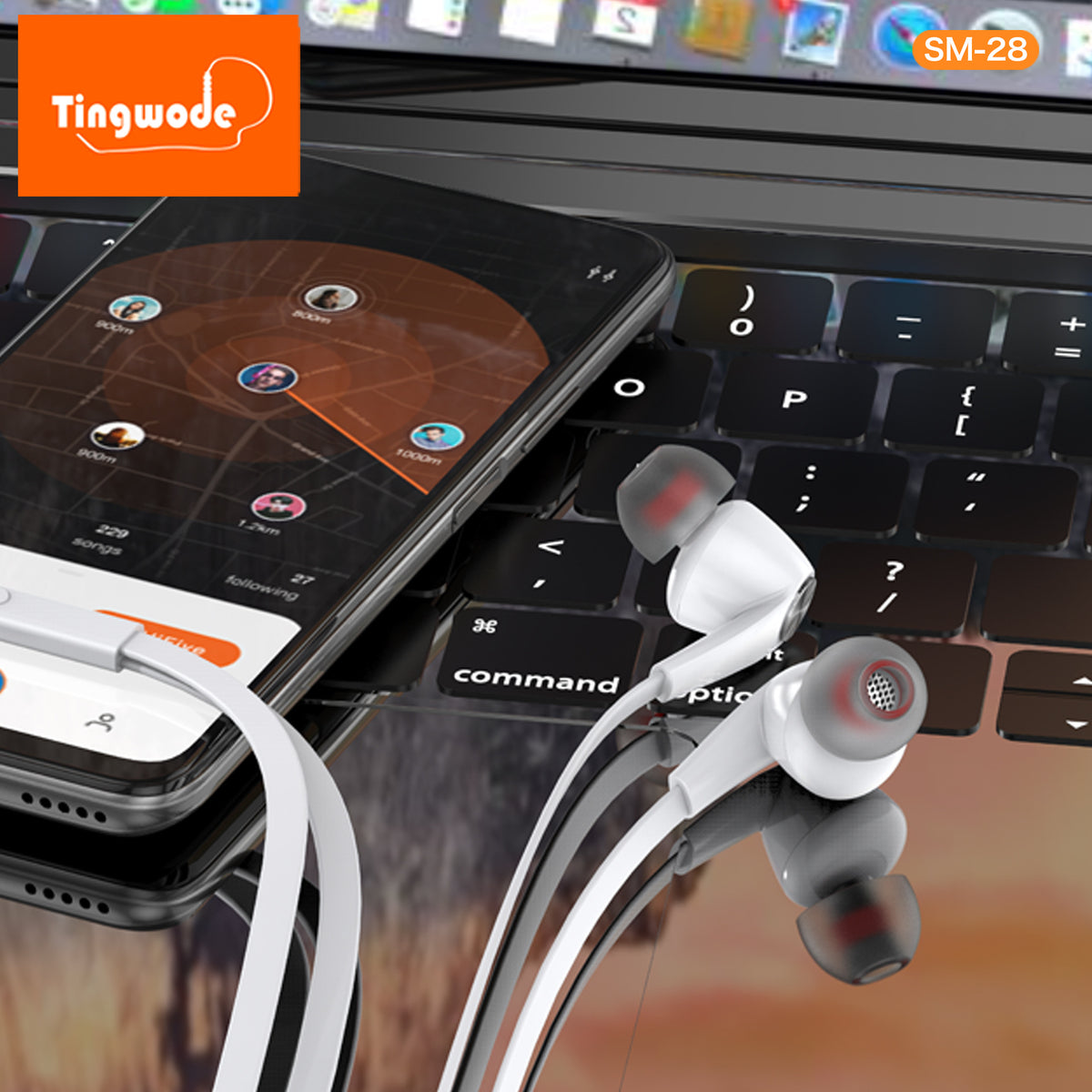 High-quality wired earphones 3.5mm with earplugs for noise reduction