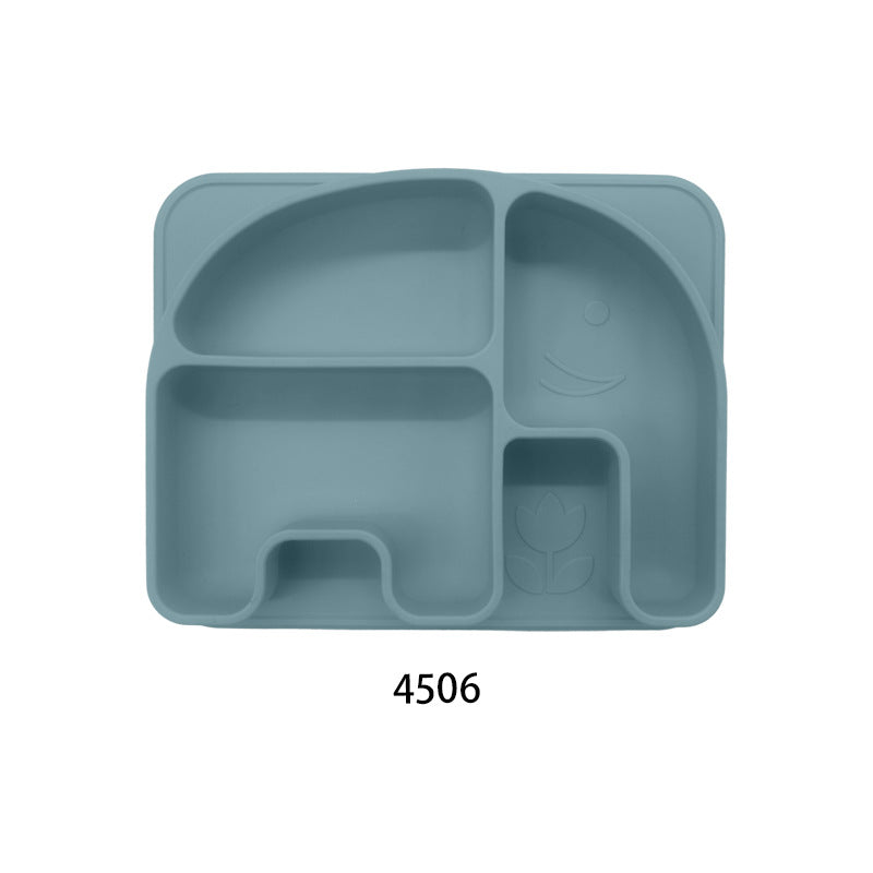 Cartoon children's silicone food supplement plate anti-drop plate