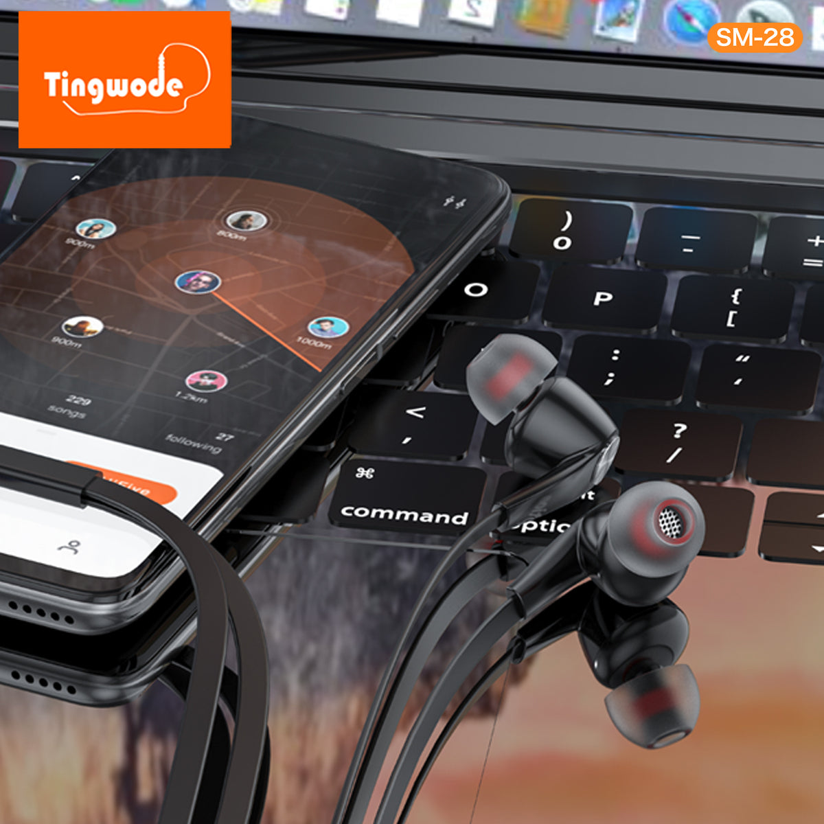 High-quality wired earphones 3.5mm with earplugs for noise reduction