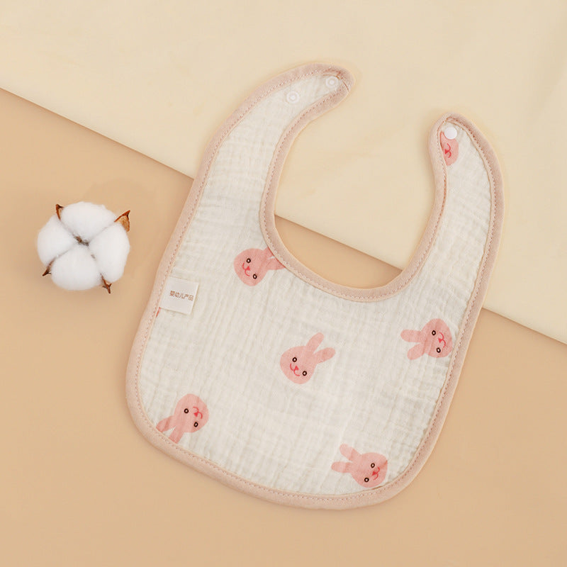 Six-layer cotton gauze baby saliva towel