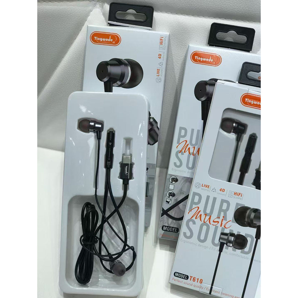 Type-c wired earphones high quality 3.5mm all applicable