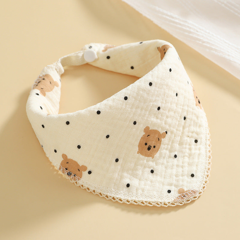 Cotton baby saliva towel printed children's bib