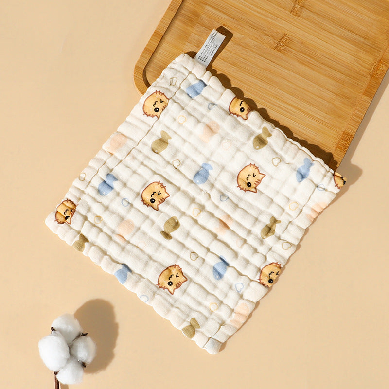 High-density pure cotton square seersucker square towel six layers