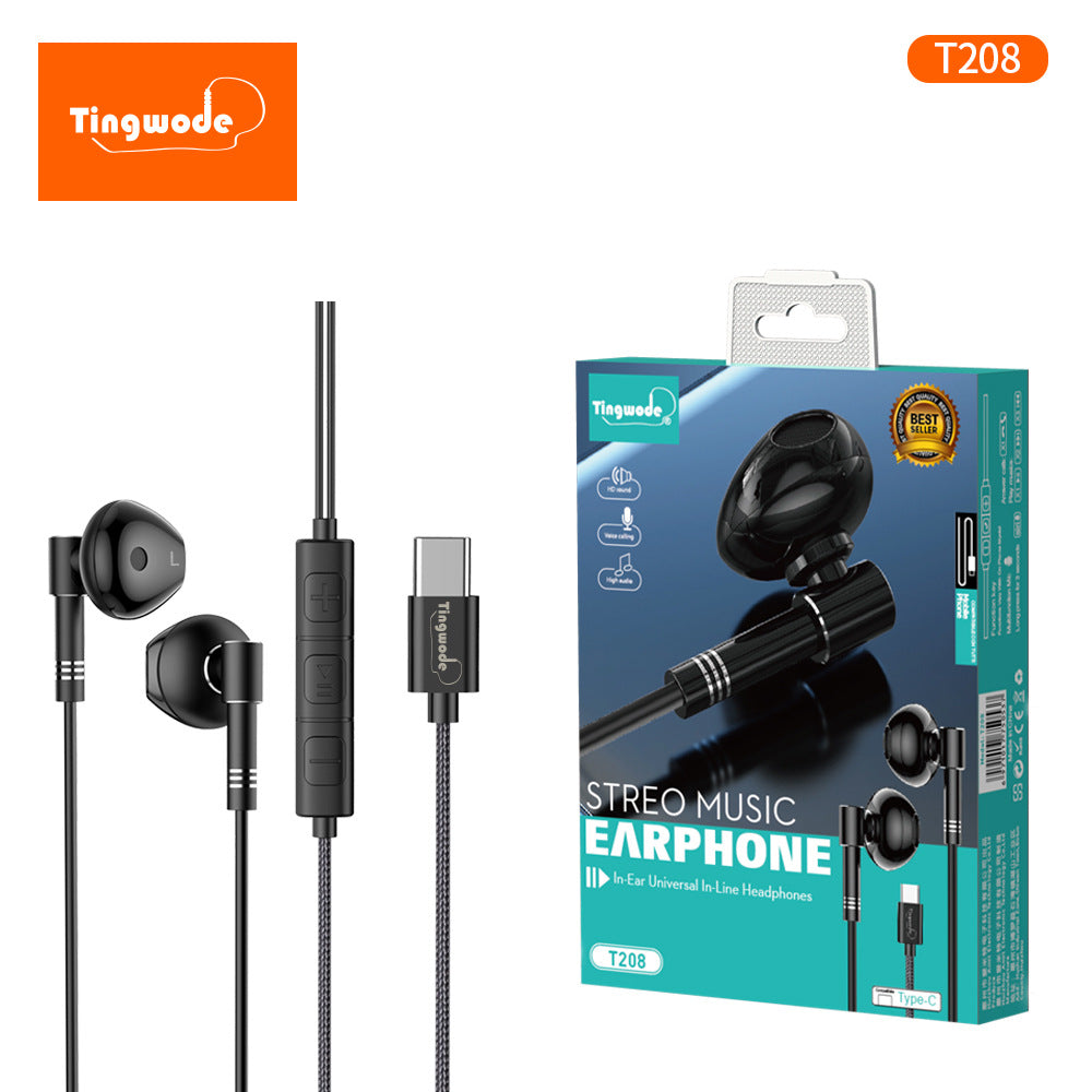 Headphones wired type-c high fidelity high sound quality fully compatible