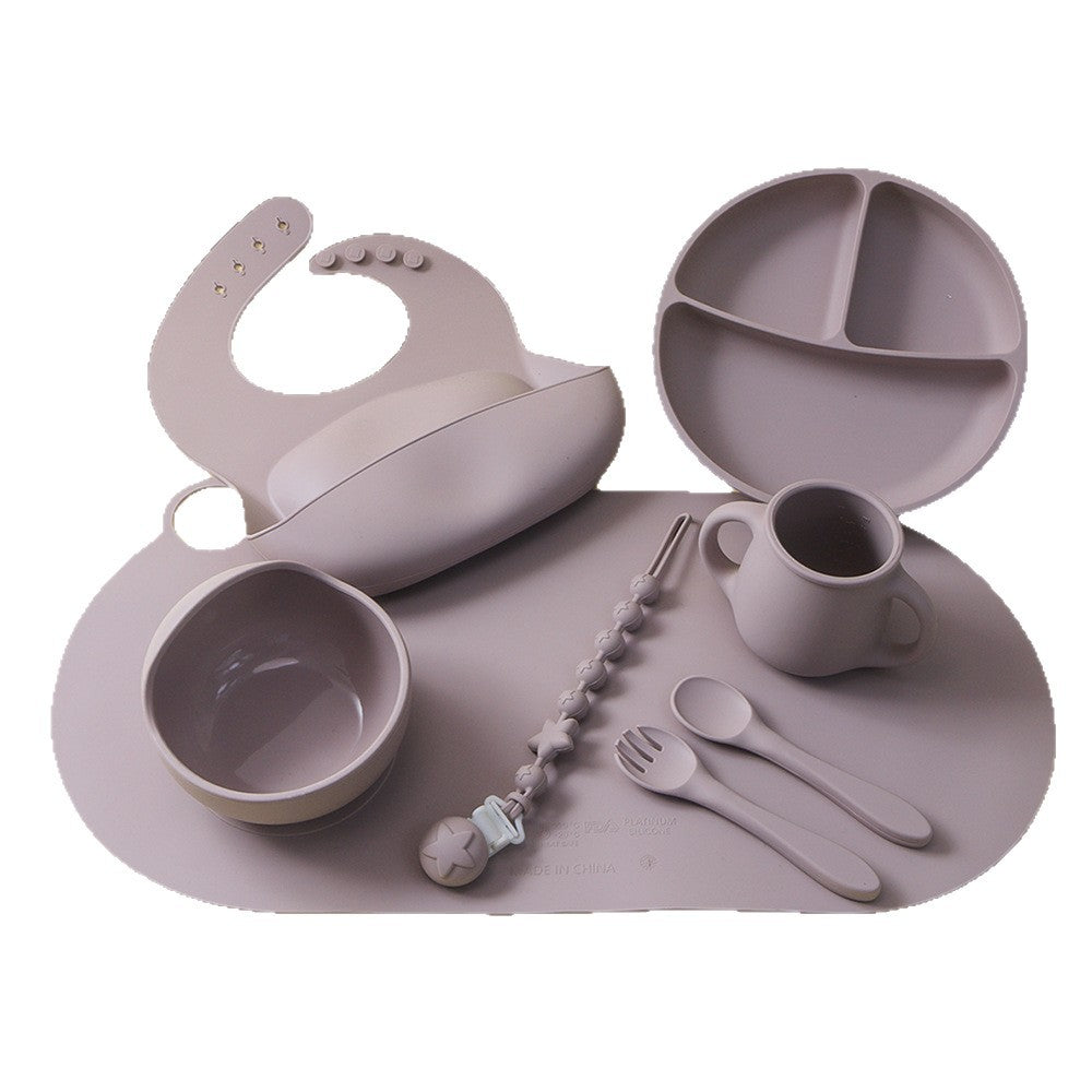 Baby feeding tableware silicone tableware set