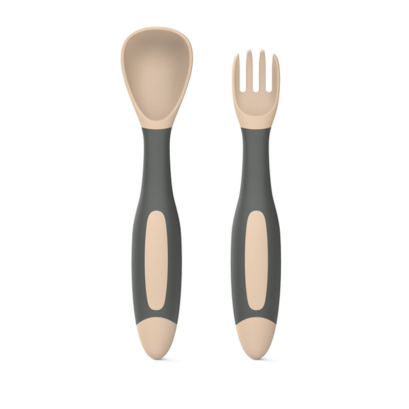 Children's twist fork and spoon set, portable