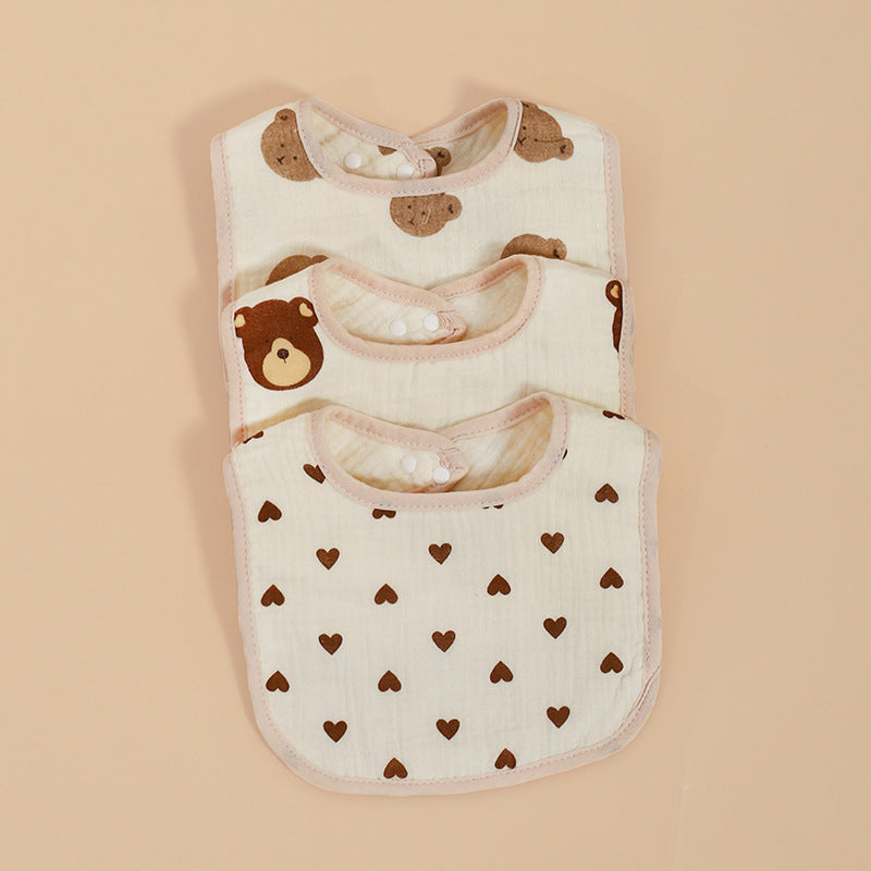 Six-layer cotton gauze baby saliva towel