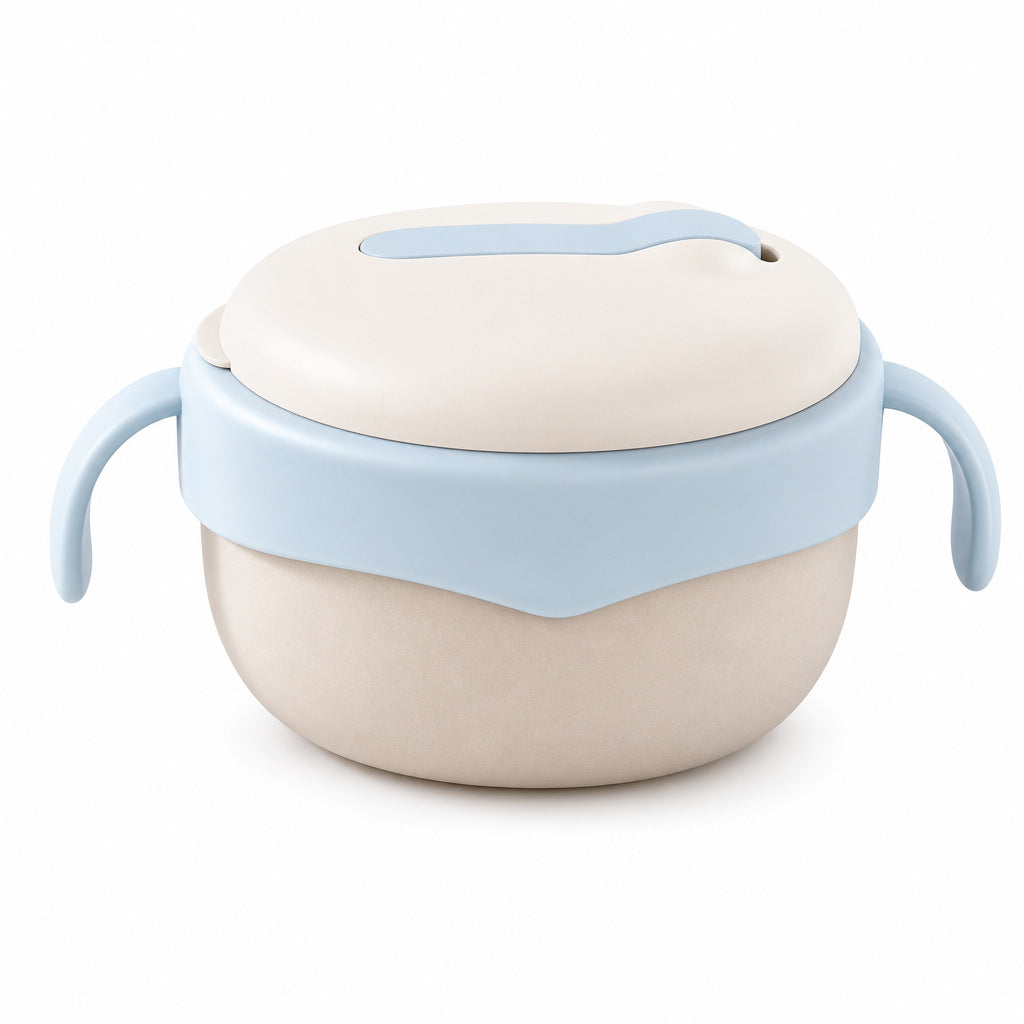 Baby large-capacity complementary food bowl children anti-drop and anti-scalding stainless steel