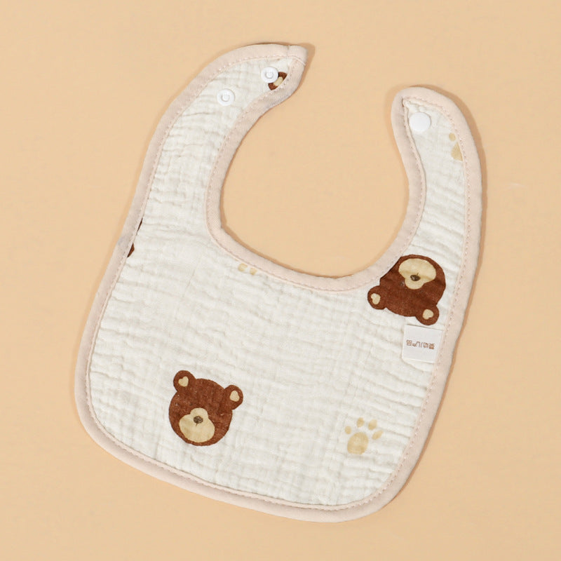 Six-layer cotton gauze baby saliva towel