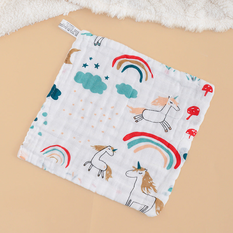 High-density pure cotton square seersucker square towel six layers