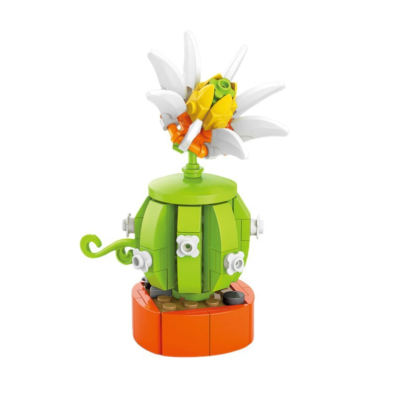 Building block succulent handmade flowers potted small particles